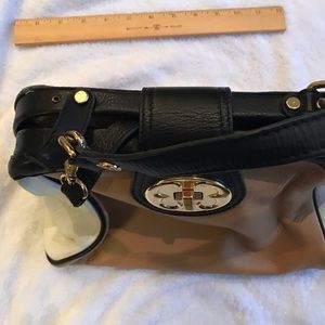 Emma Fox leather color block handbag